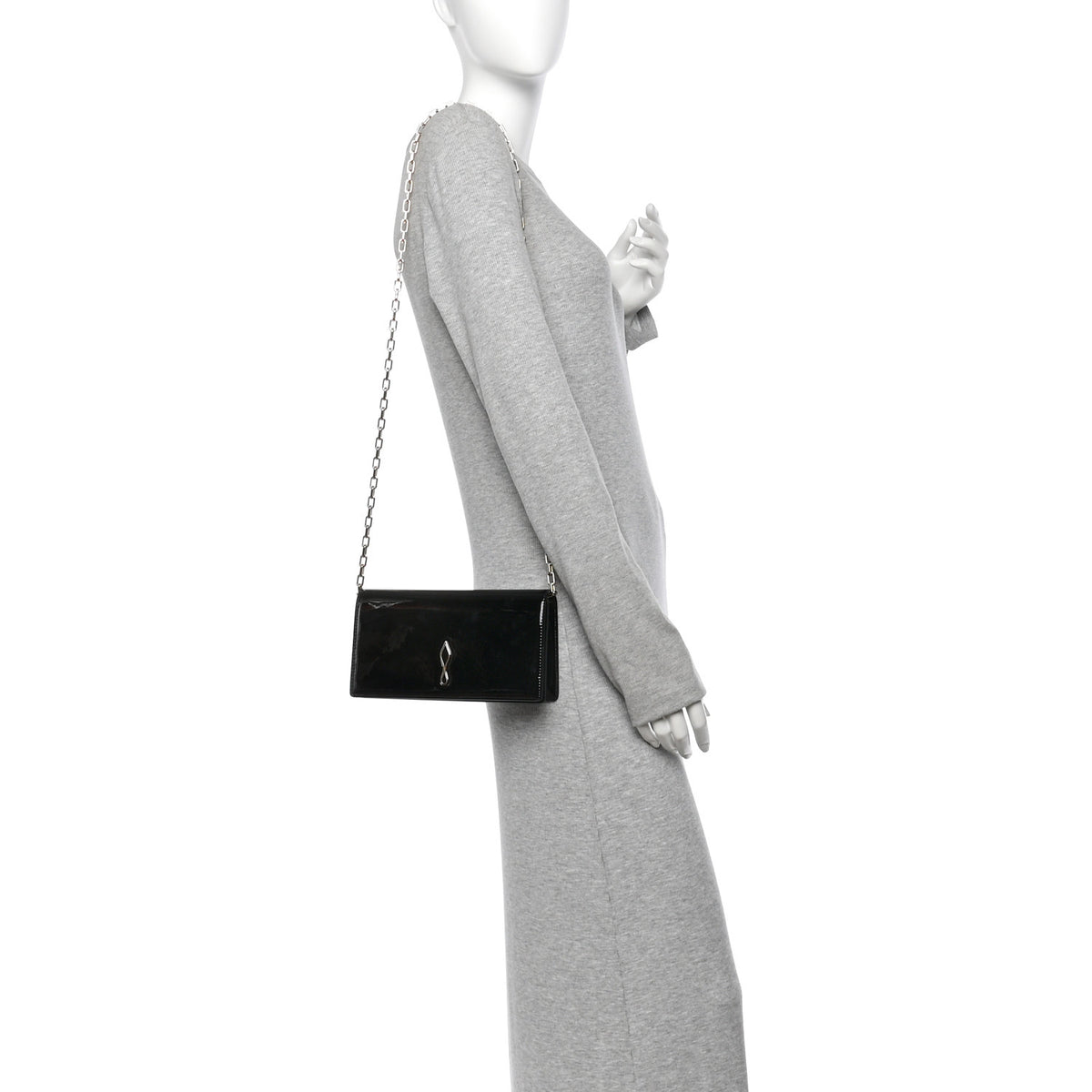 Patent Bettina Clutch Black
