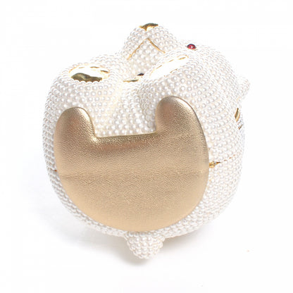 Judith Leiber Pearl Crystal Sweetheart Bear Minaudiere Clutch White 7 of 11
