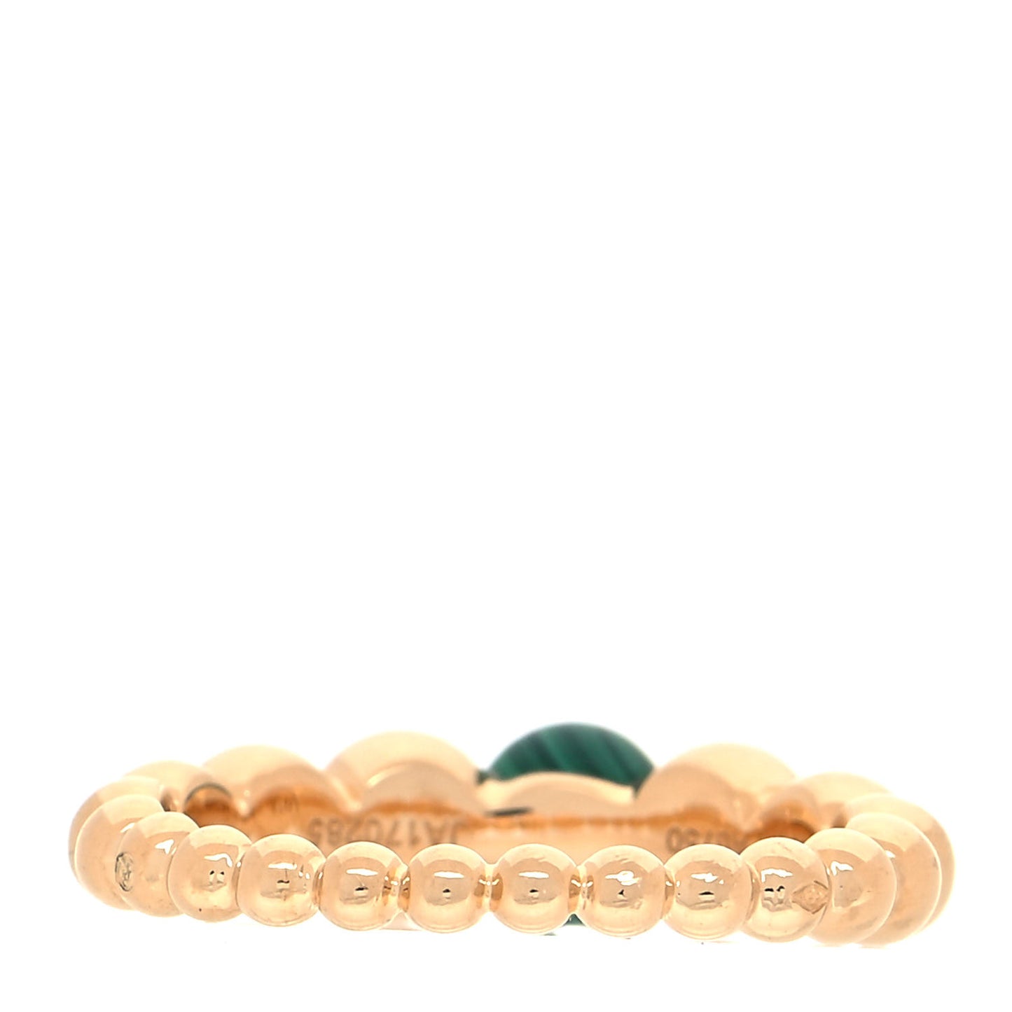 18K Yellow Gold Malachite Perlee Couleurs Variation Ring 55 7.25
