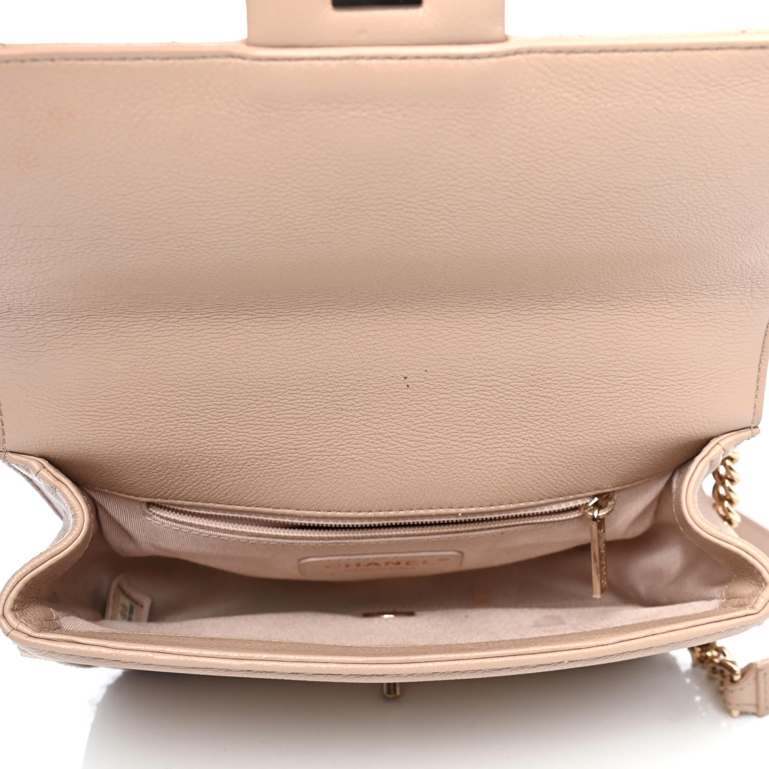 Chanel Caviar Quilted Small Studded Flap Beige 4 of 7