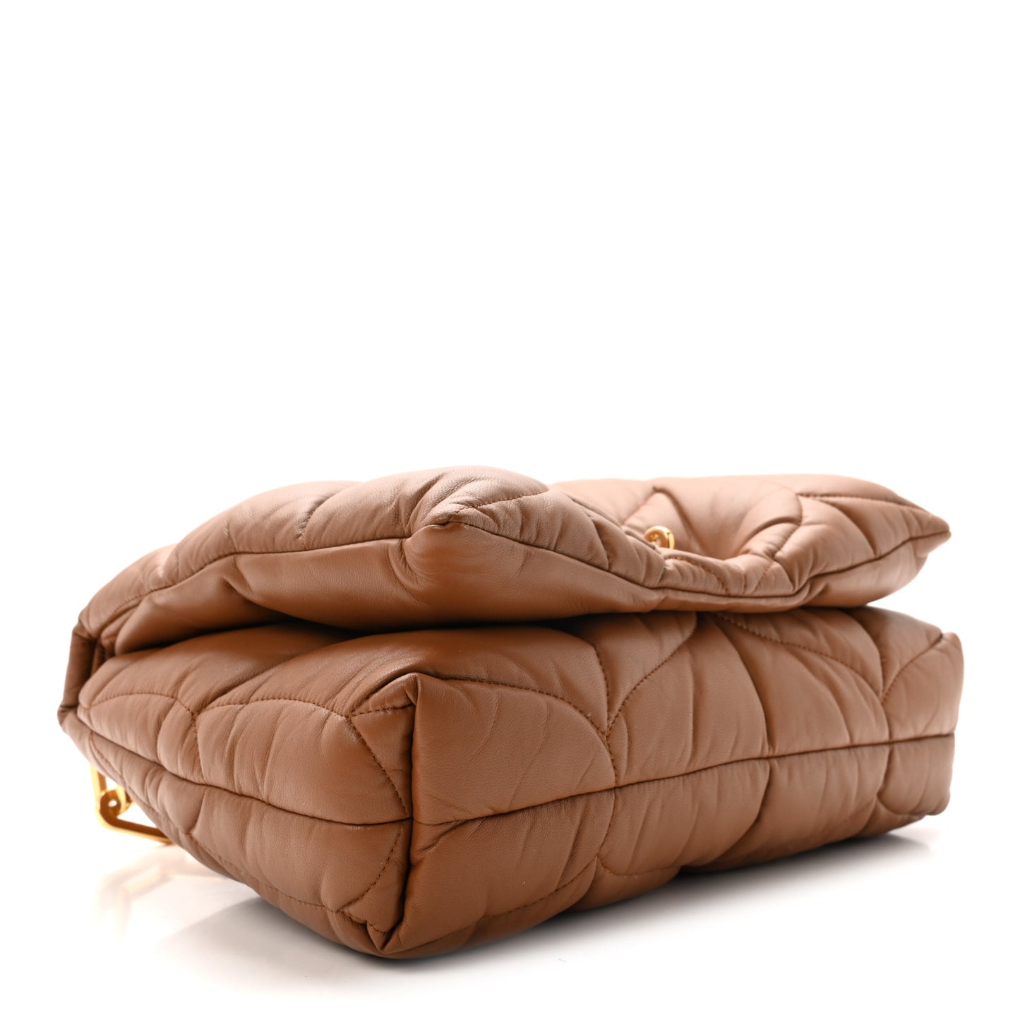 Nappa Pillow Quilted Little Softie Bag Tobacco Brown