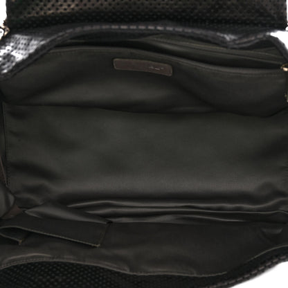 Chanel Calfskin Perforated Large Drill Accordion Flap Black 5 of 14