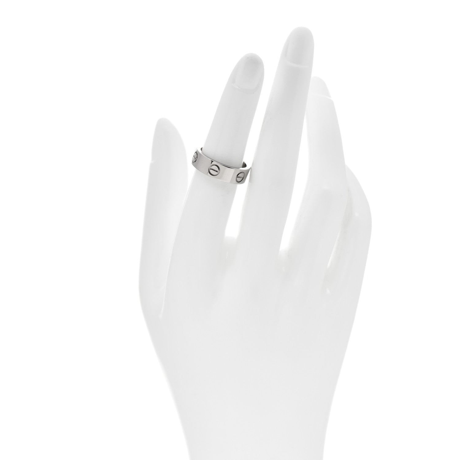 Cartier 18K White Gold 5.5mm LOVE Ring 51 5.75 2 of 5