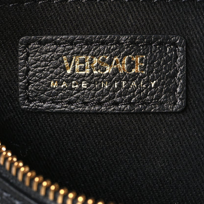 Versace Grained Calfskin Mini La Medusa Disco Round Crossbody Bag Black 6 of 8