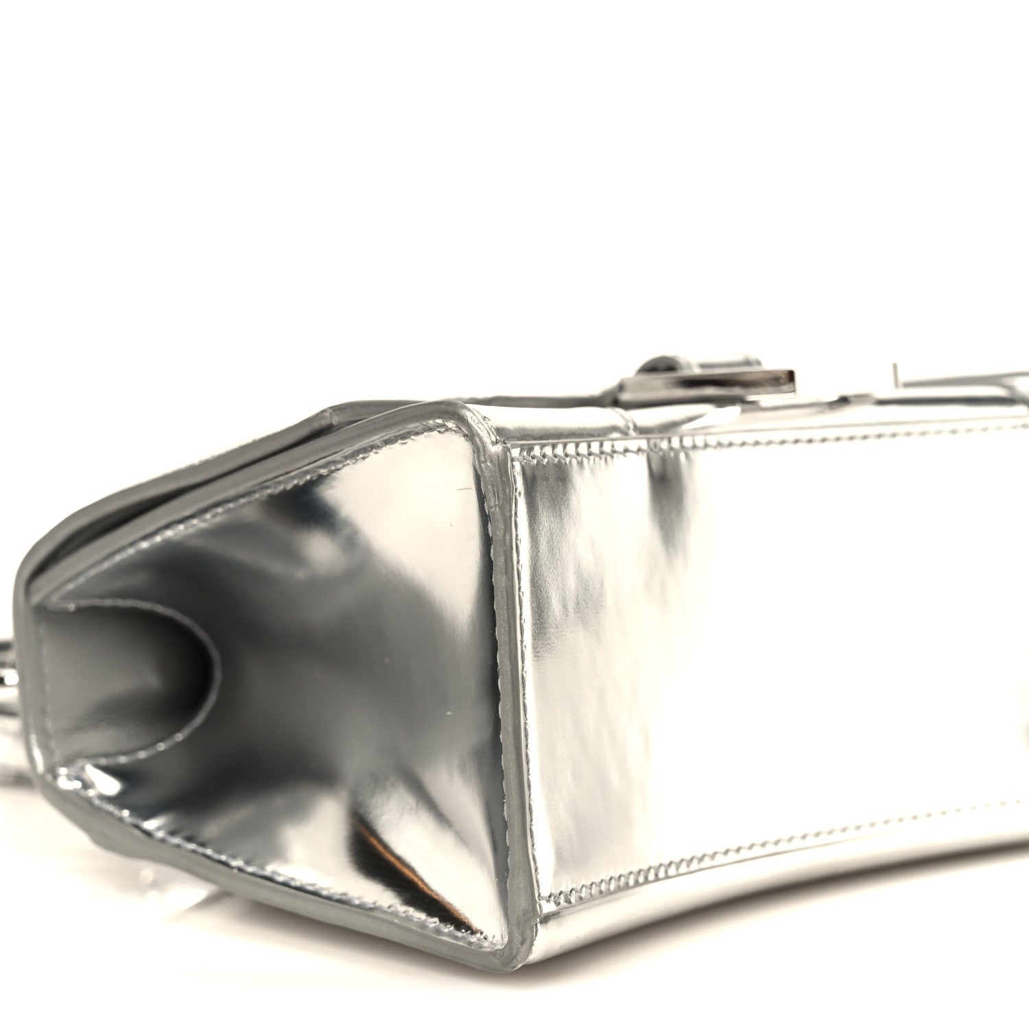 Balenciaga Metallic Calfskin Hourglass Top Handle Bag XS Silver 10 of 11