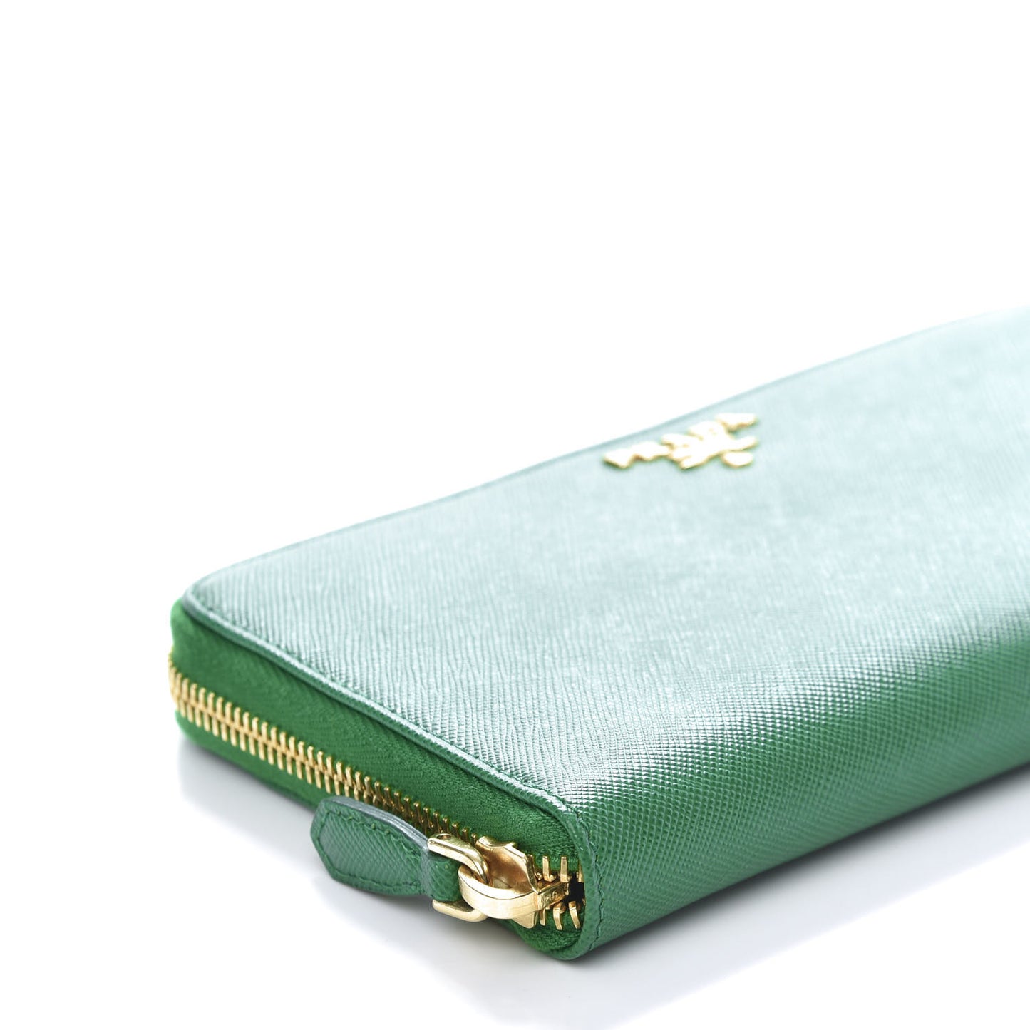 Saffiano Multicolor Zip Around Wallet Verde Cobalt