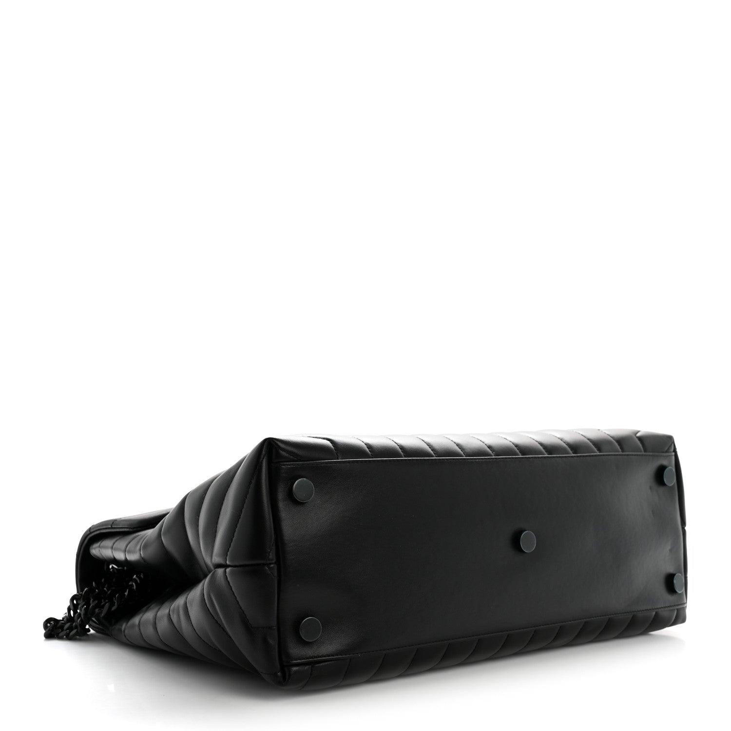 Saint Laurent Calfskin Y Quilted Monogram Monochrome Large Loulou Chain Satchel Black 4 of 13