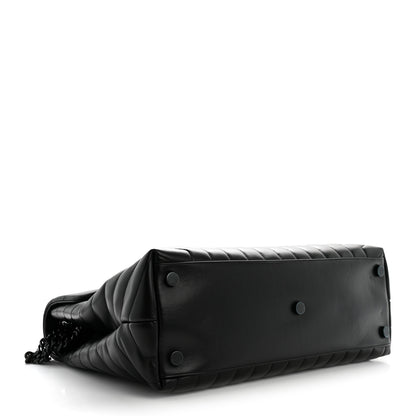 Saint Laurent Calfskin Y Quilted Monogram Monochrome Large Loulou Chain Satchel Black 4 of 13