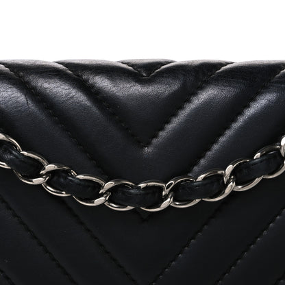 Chanel Lambskin Surpique Chevron Large Single Flap Black 8 of 10