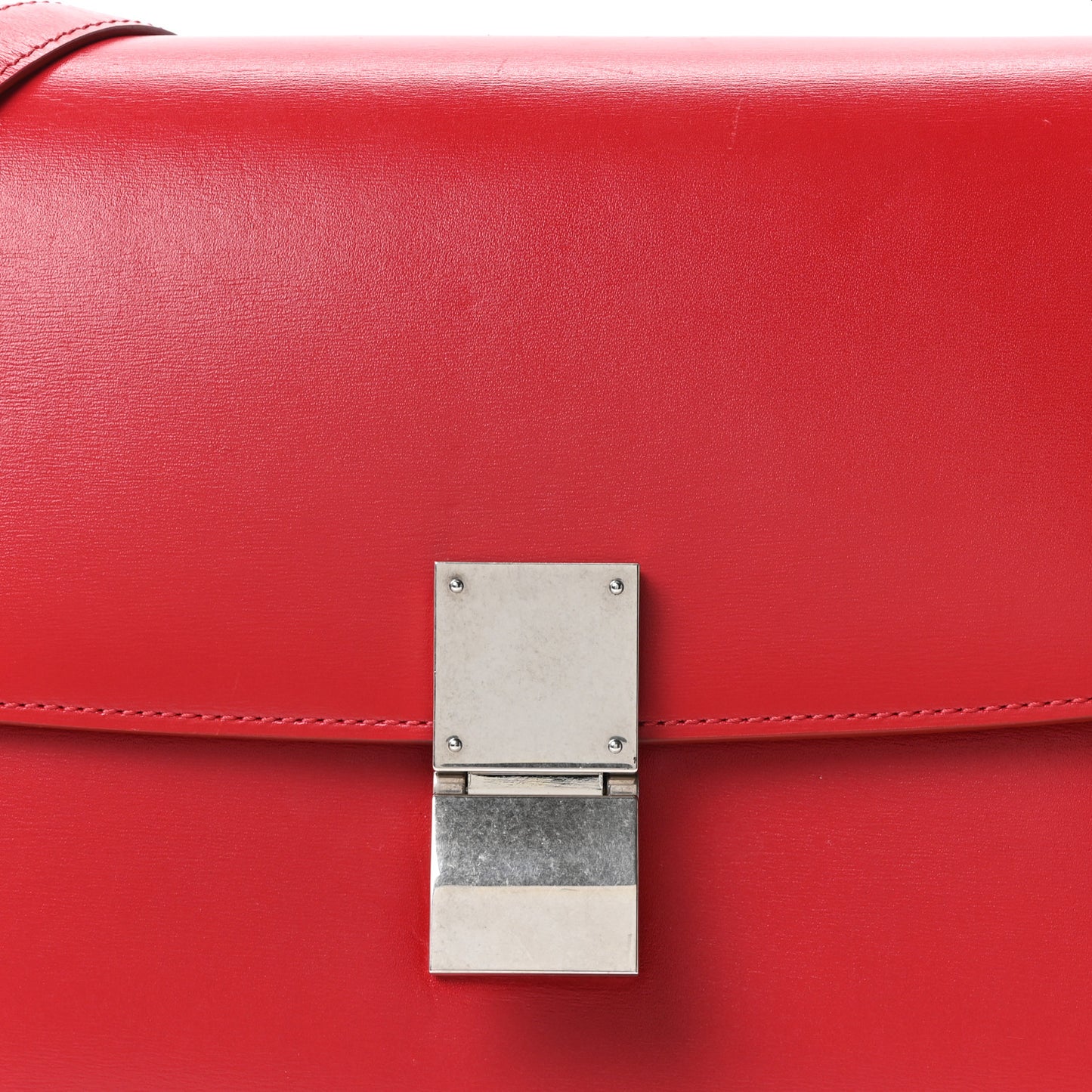Box Calfskin Medium Classic Box Flap Bag Red