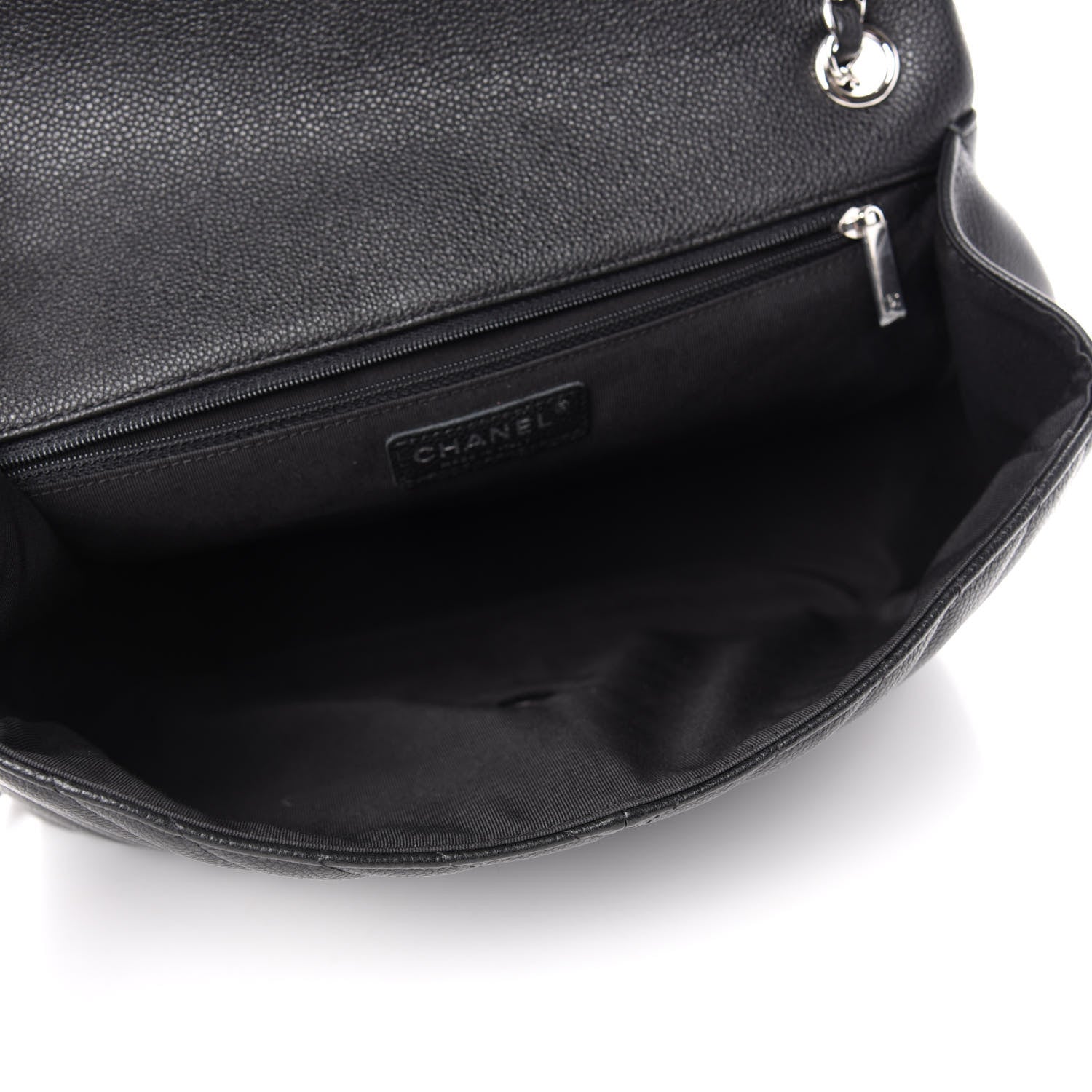 Chanel Caviar Chevron Quilted Large Puffy CC Flap Black 5 of 11