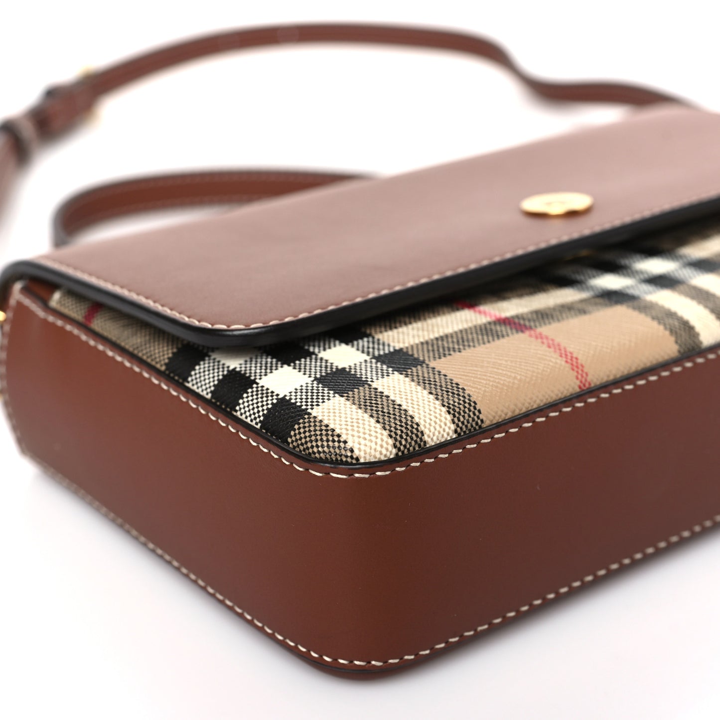 Calfskin Vintage Check Penny Bag Archive Beige Tan