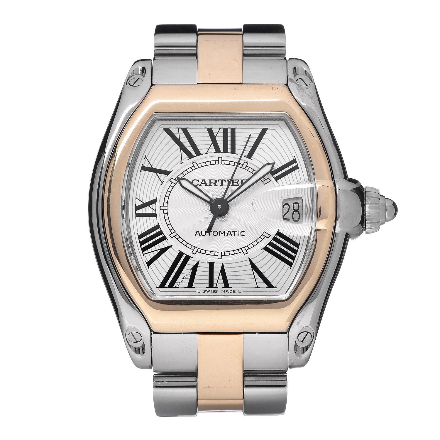 Cartier Stainless Steel 18K Yellow Gold 37mm Roadster Automatic Watch 1 of 6