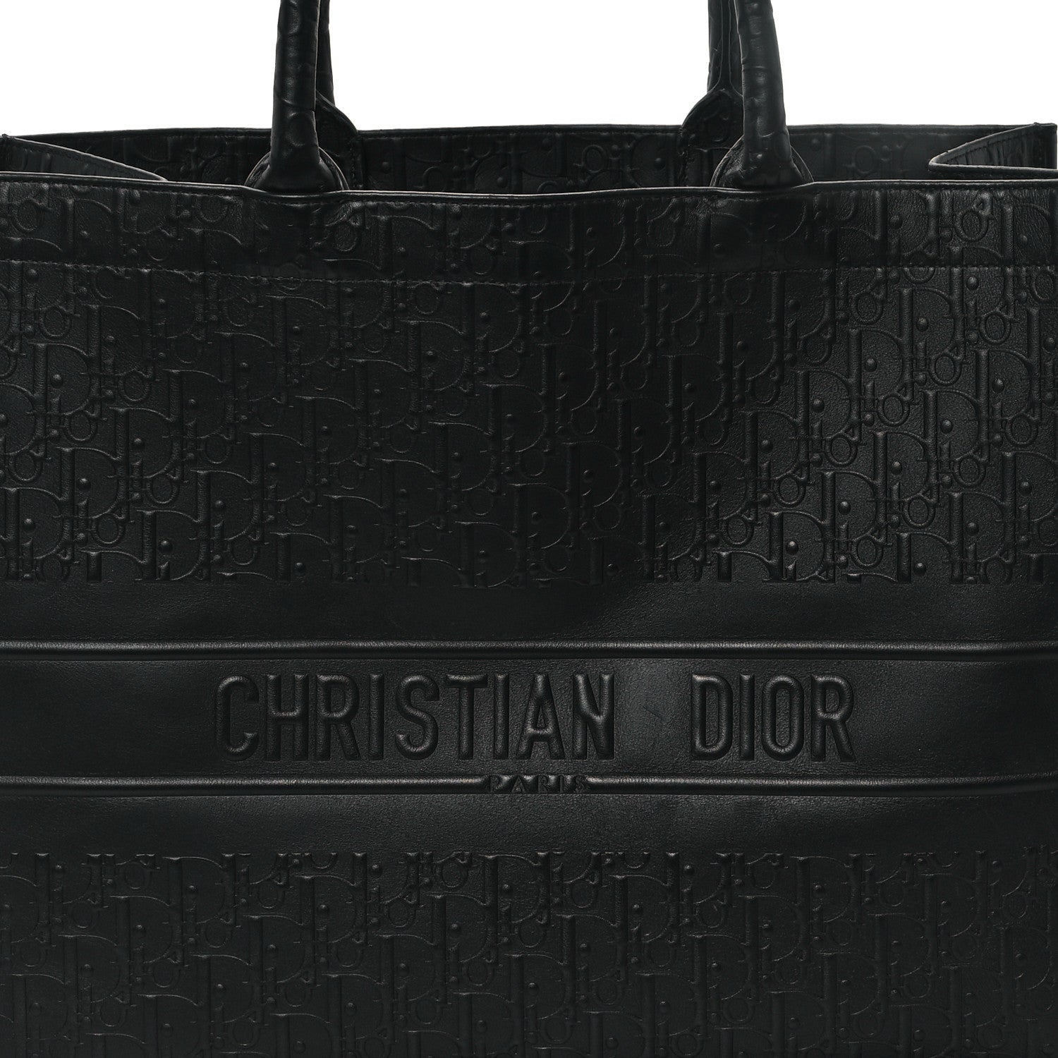 Christian Dior Oblique Calfskin Embossed Medium Book Tote Black 8 of 10