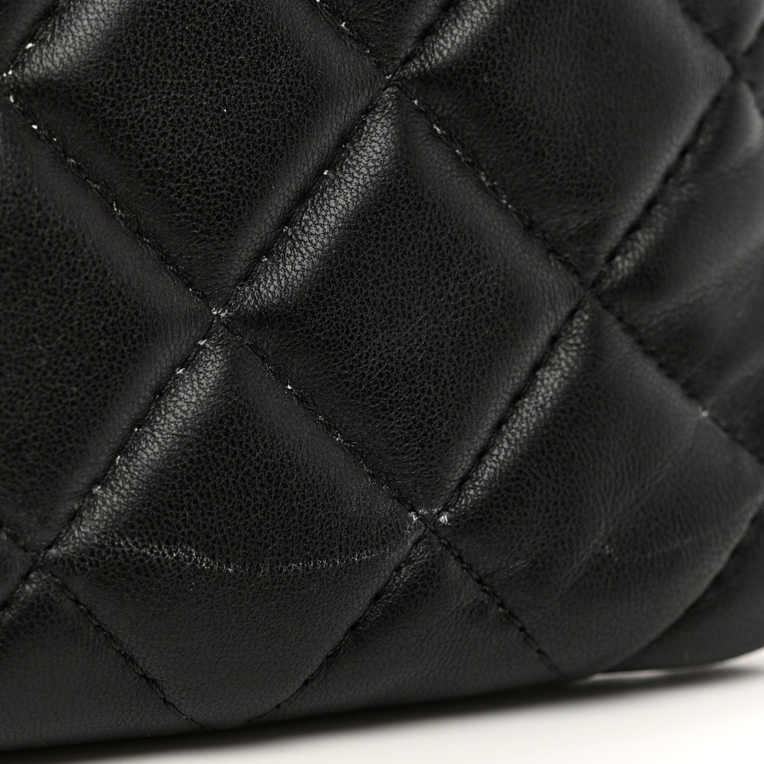 Chanel Lambskin Quilted Large Cosmetic Case Black 9 of 9