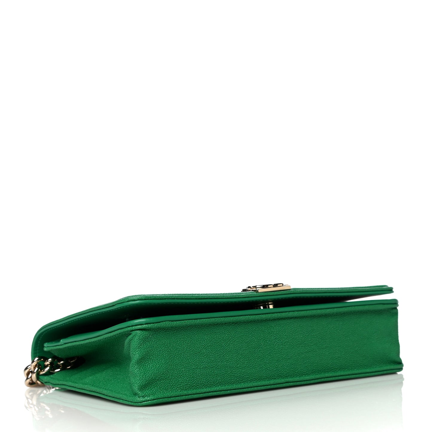 Caviar Quilted Boy Wallet On Chain WOC Green