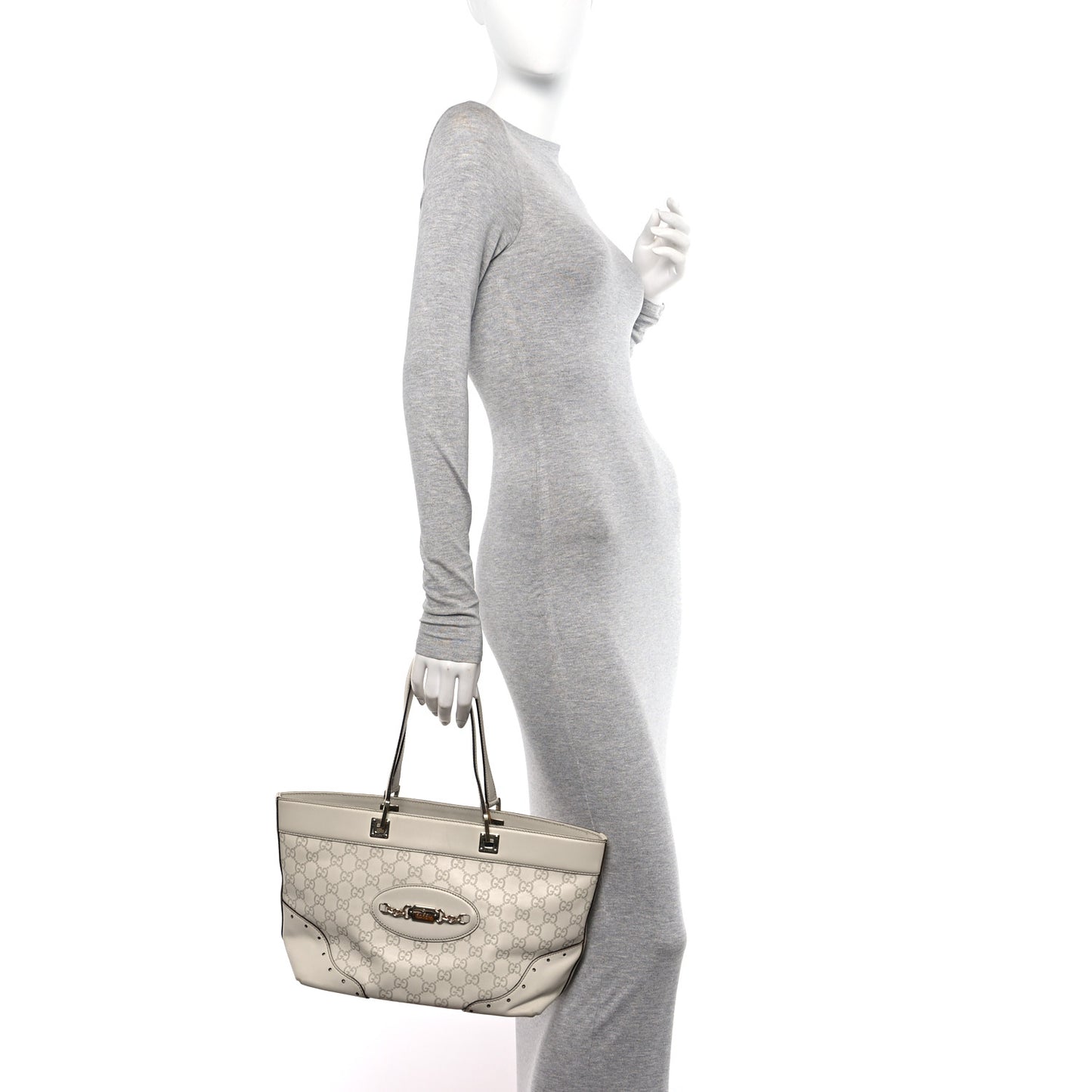 Guccissima Large Punch Tote Ivory