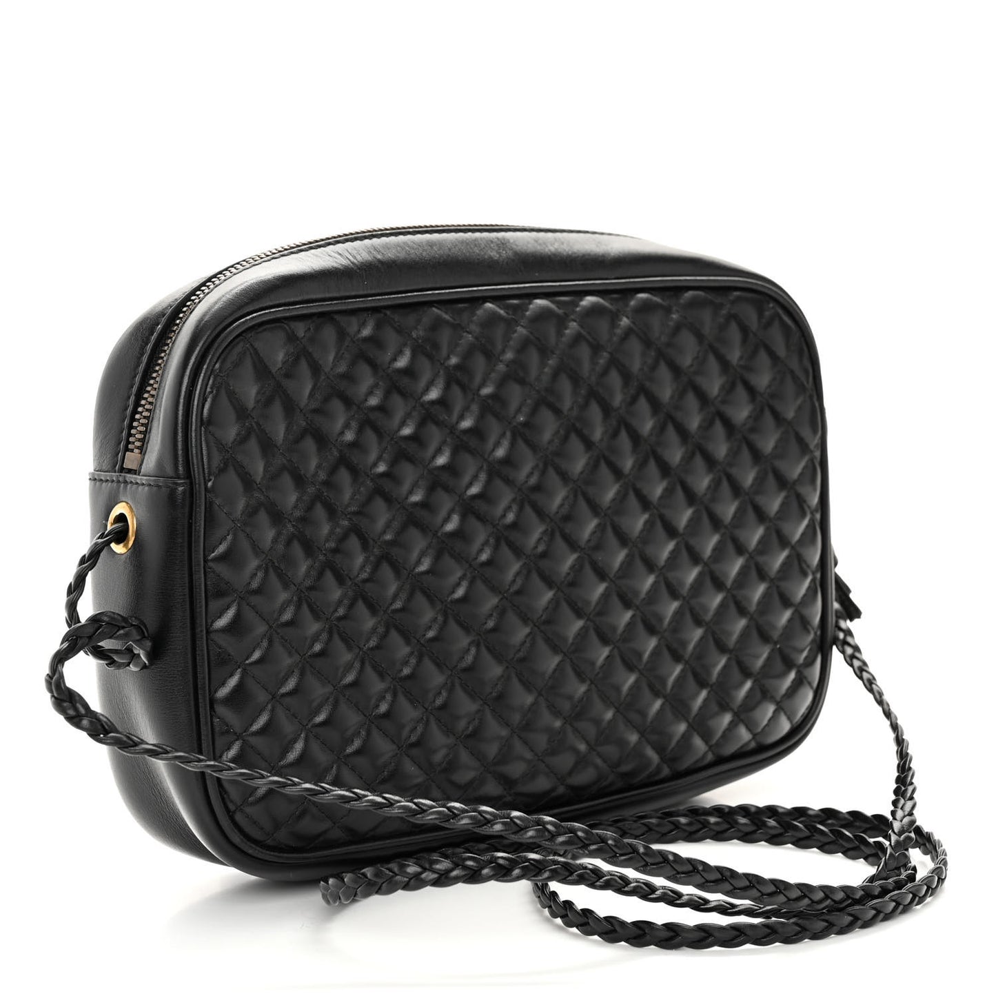 Calfskin Web Trapuntata Small GG Shoulder Bag Black