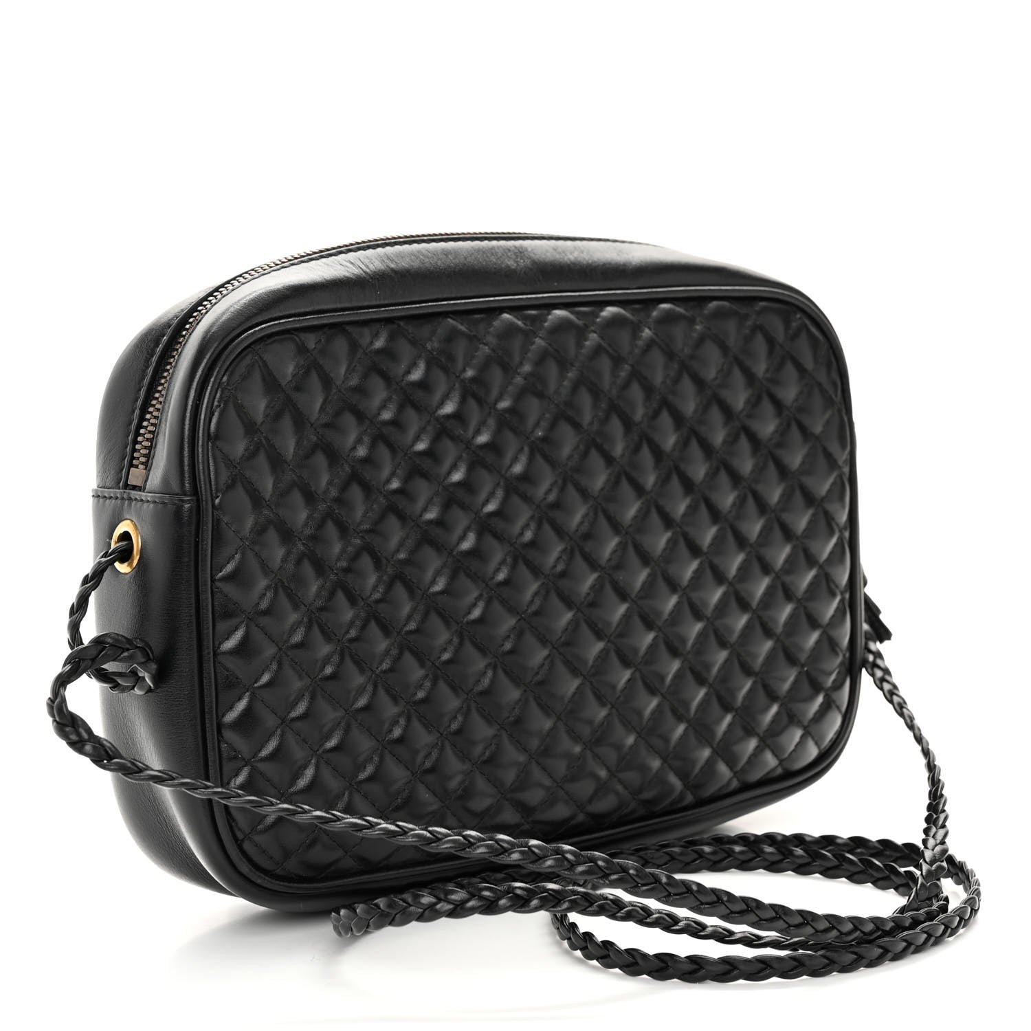 Gucci Calfskin Web Trapuntata Small GG Shoulder Bag Black 3 of 11