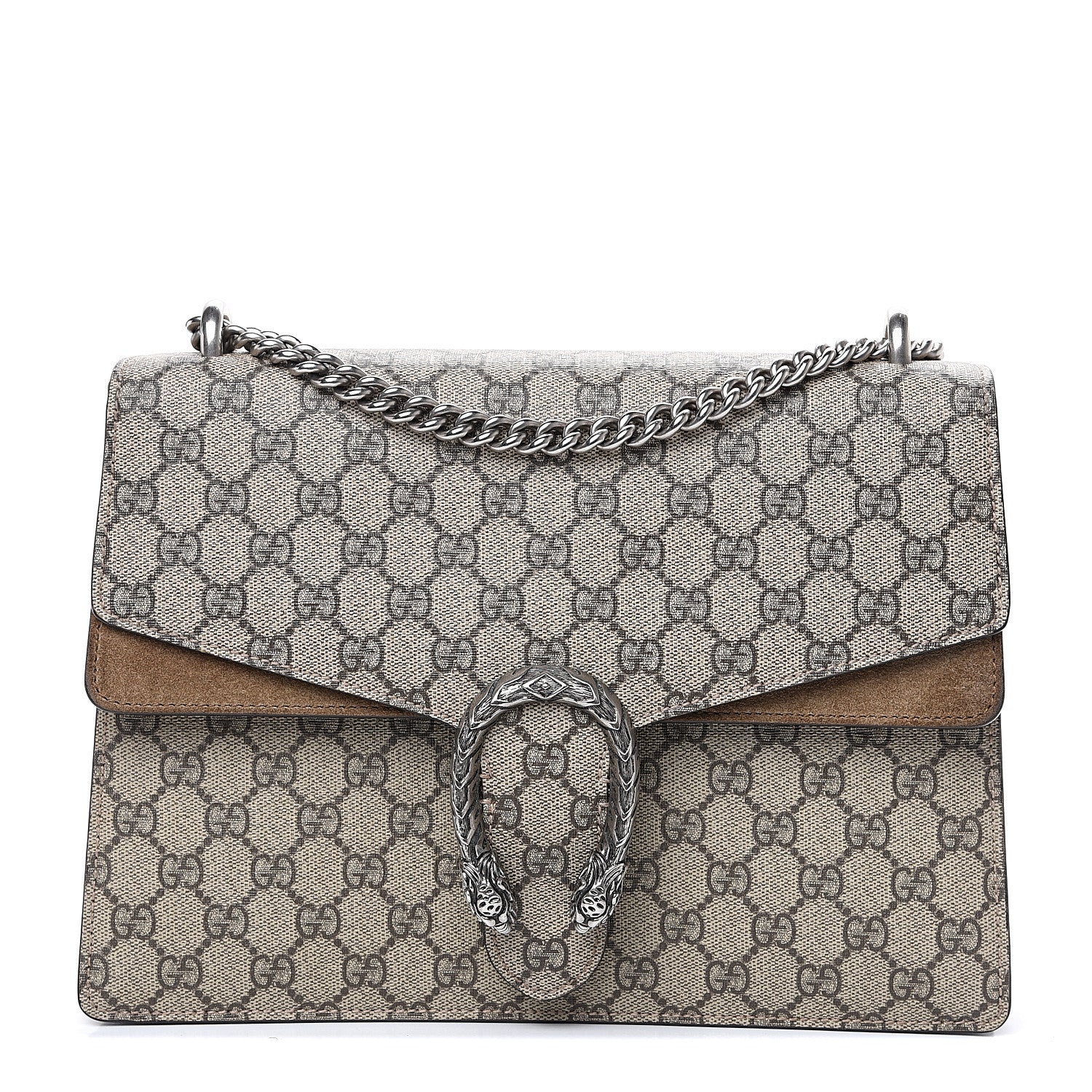 Gucci GG Supreme Monogram Medium Dionysus Shoulder Bag Taupe 1 of 12