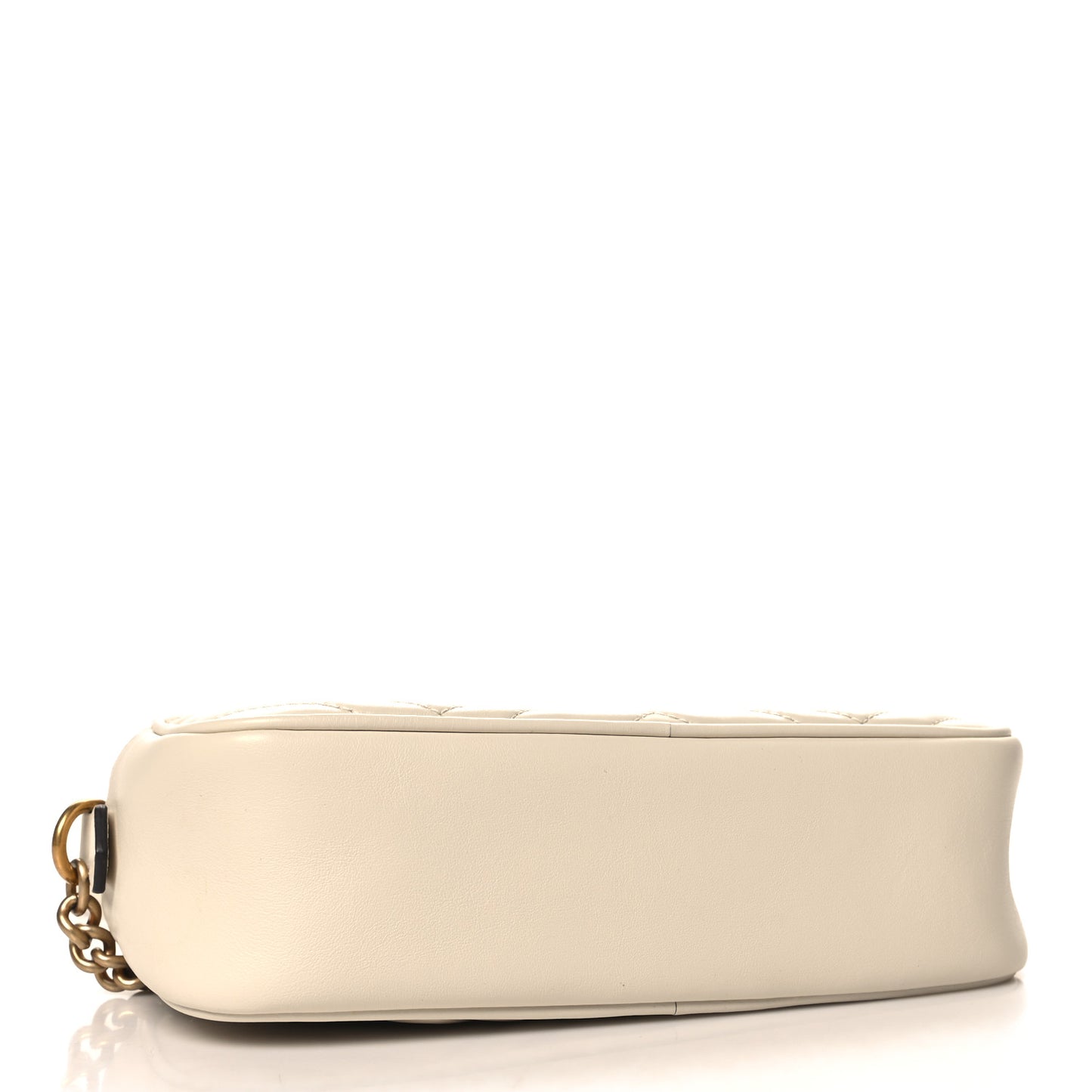Calfskin Matelasse Small GG Marmont Chain Shoulder Bag White