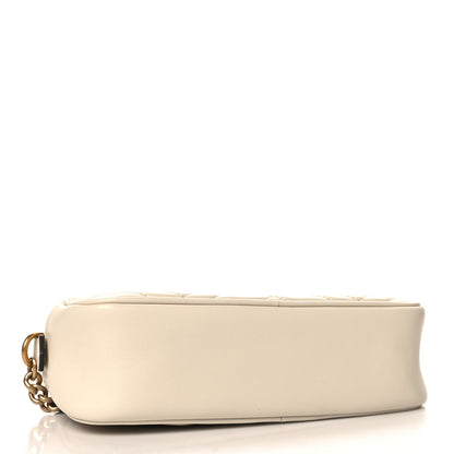 Gucci Calfskin Matelasse Small GG Marmont Chain Shoulder Bag White 4 of 10