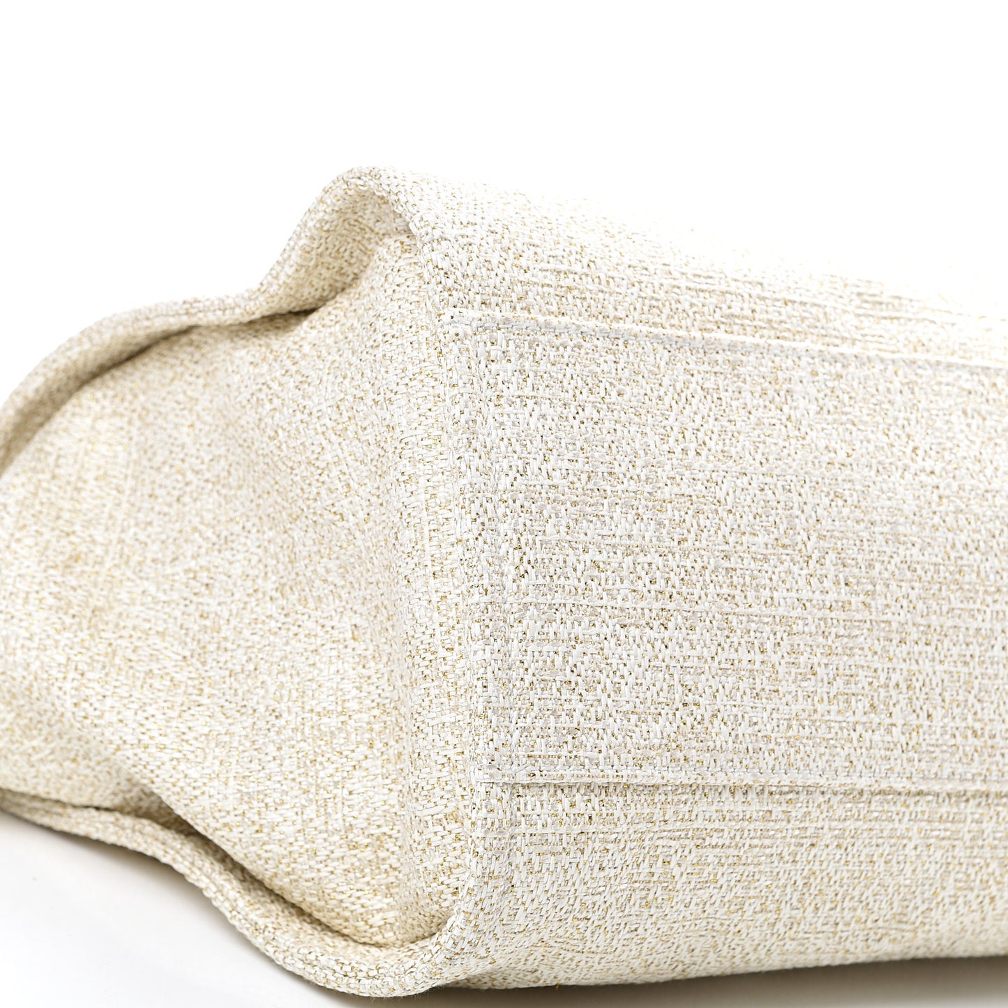 Lurex Boucle Large Deauville Tote White