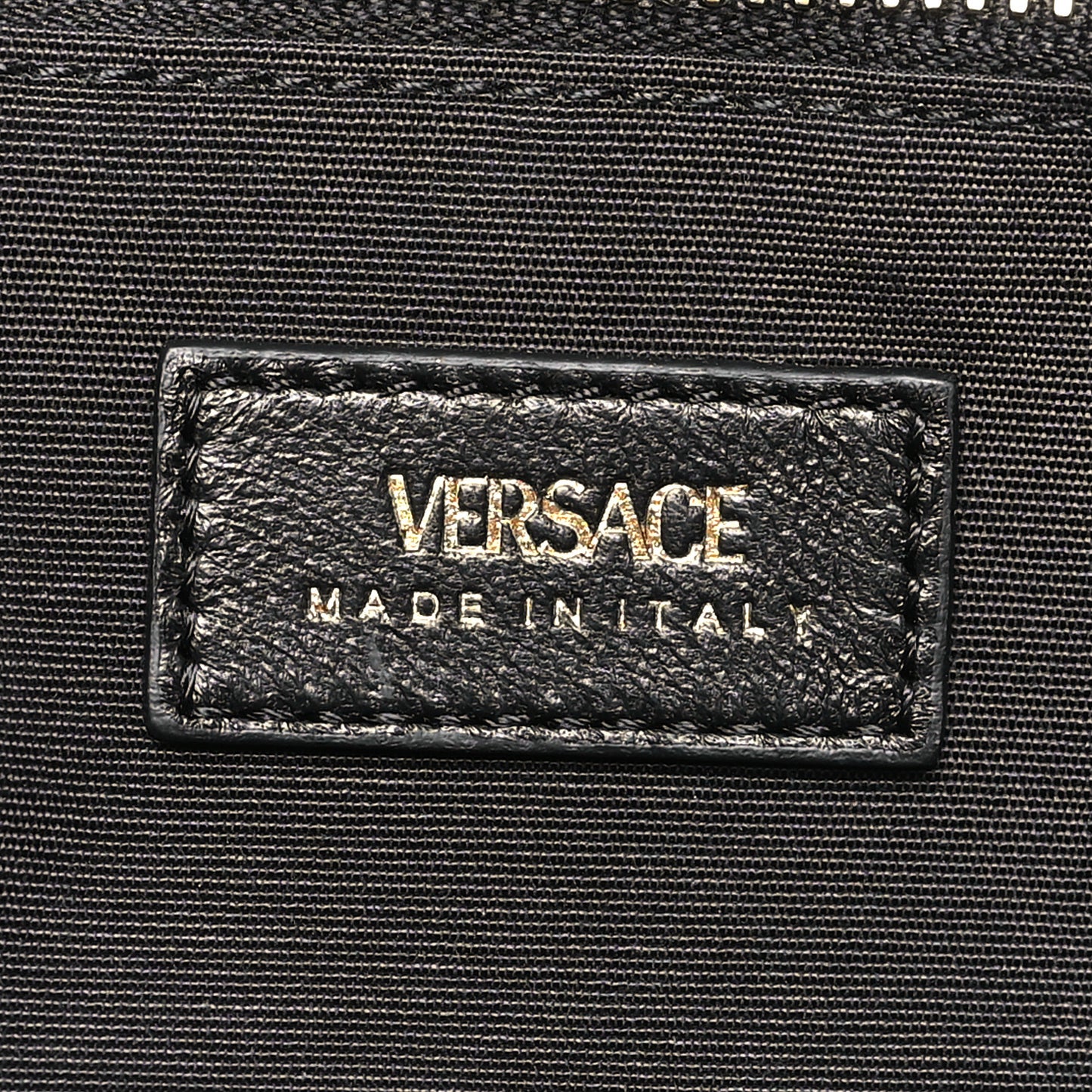 Lambskin Quilted Medusa Wallet On Chain Crossbody Black