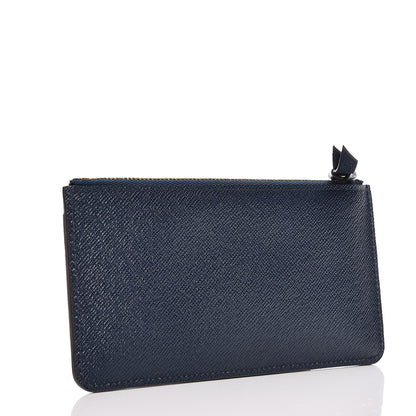 Louis Vuitton Calfskin Jeanne Wallet Zippered Insert Dark Blue 3 of 6