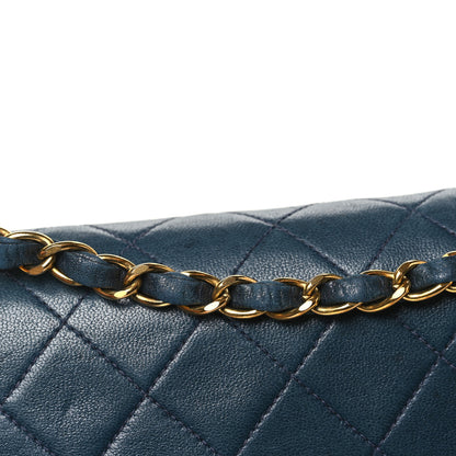 Chanel Lambskin Quilted Medium Double Flap Navy 13 of 15