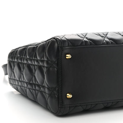 Christian Dior Lambskin Cannage Medium Lady Dior Black 9 of 10