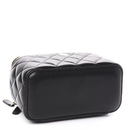 Chanel Lambskin Quilted Small Vanity Case With Chain Black 4 of 11