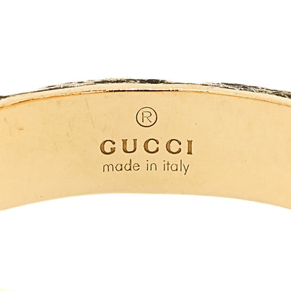 Gucci 18K Yellow Gold 4mm Hammered Icon Thin Band Ring 55/7.25 4 of 6