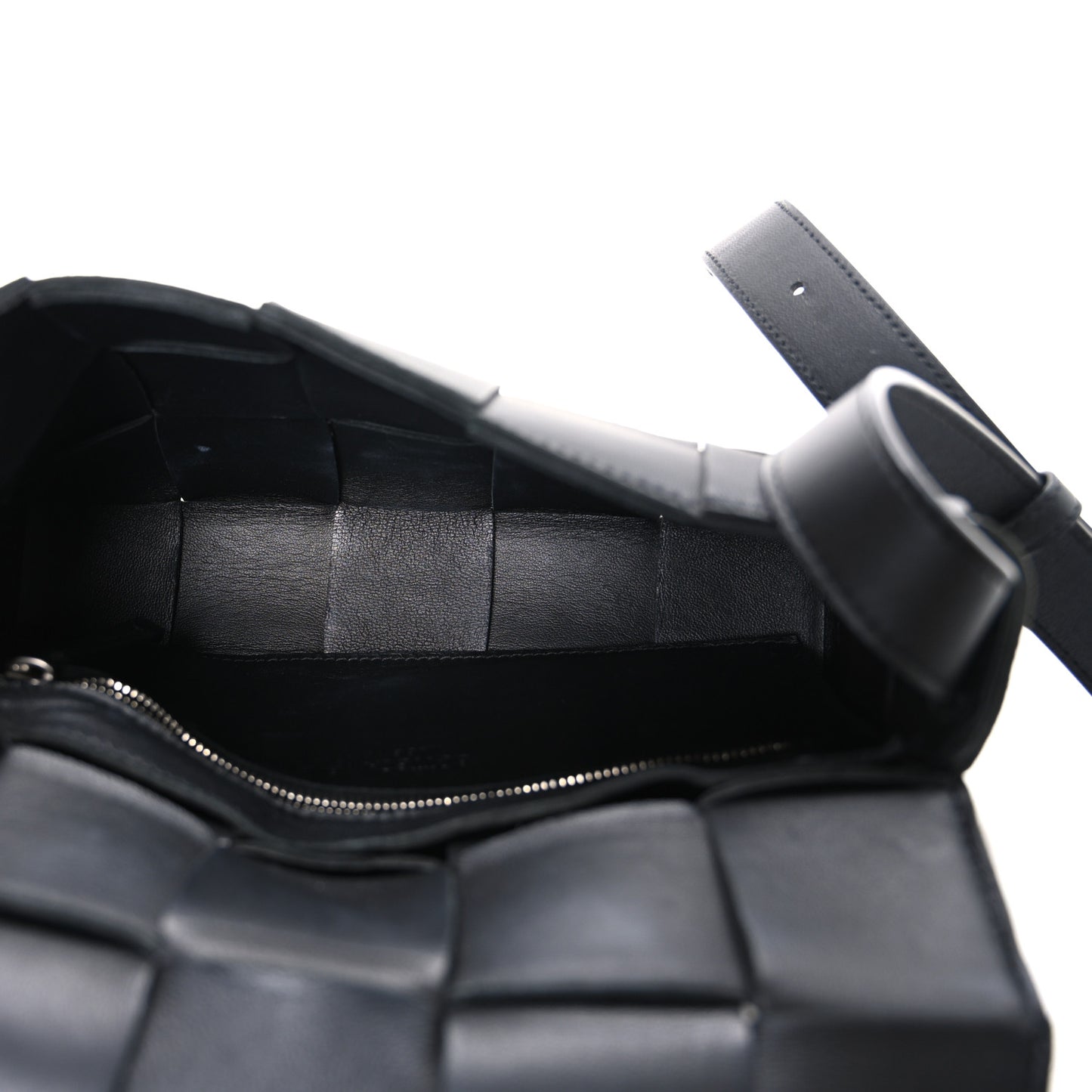 Lambskin Maxi Intrecciato Cassette Crossbody Bag Black