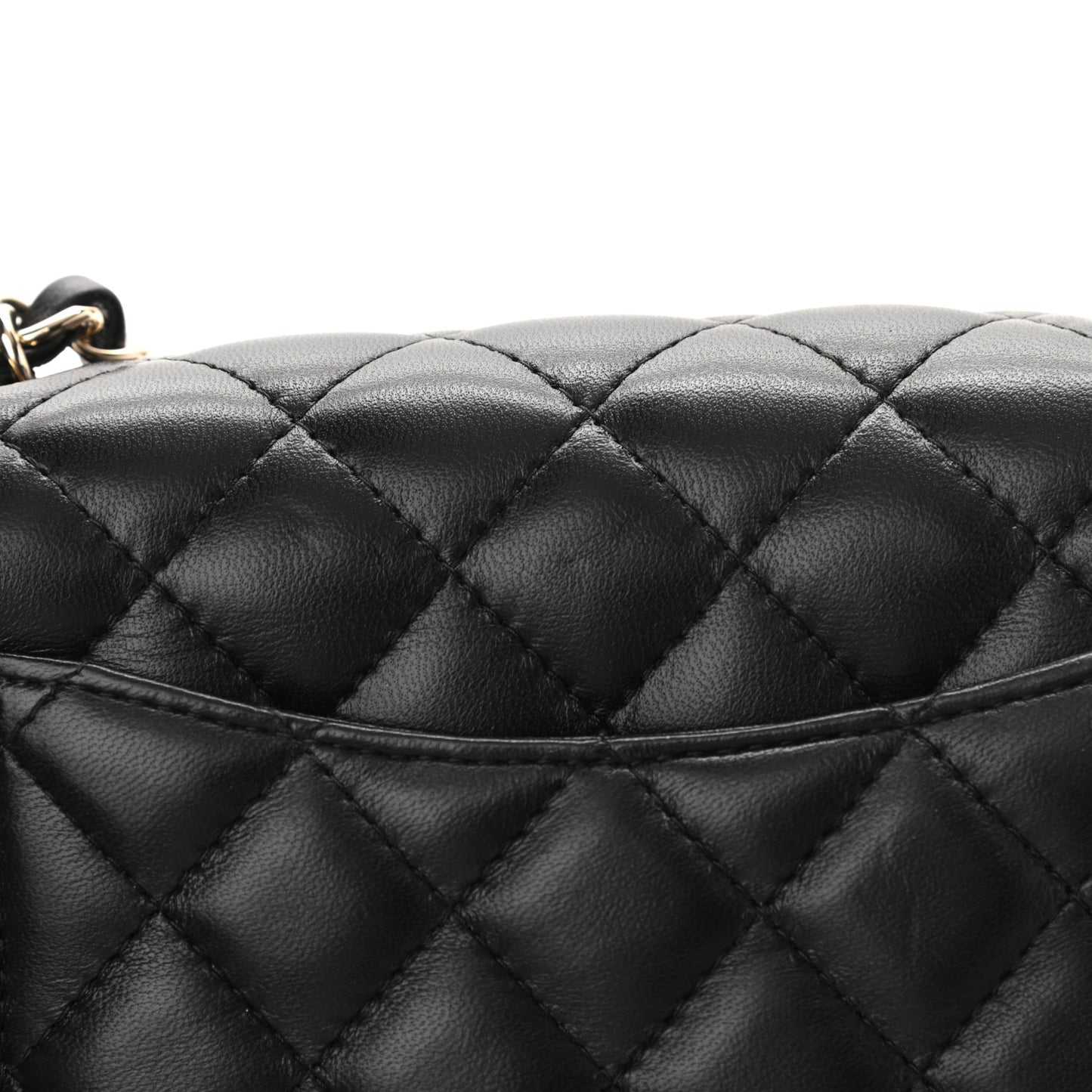 Lambskin Quilted Mini Rectangular Flap Black