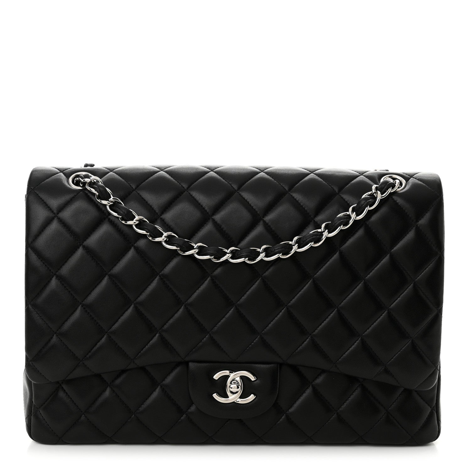 Chanel Lambskin Quilted Maxi Single Flap Black 1 of 12