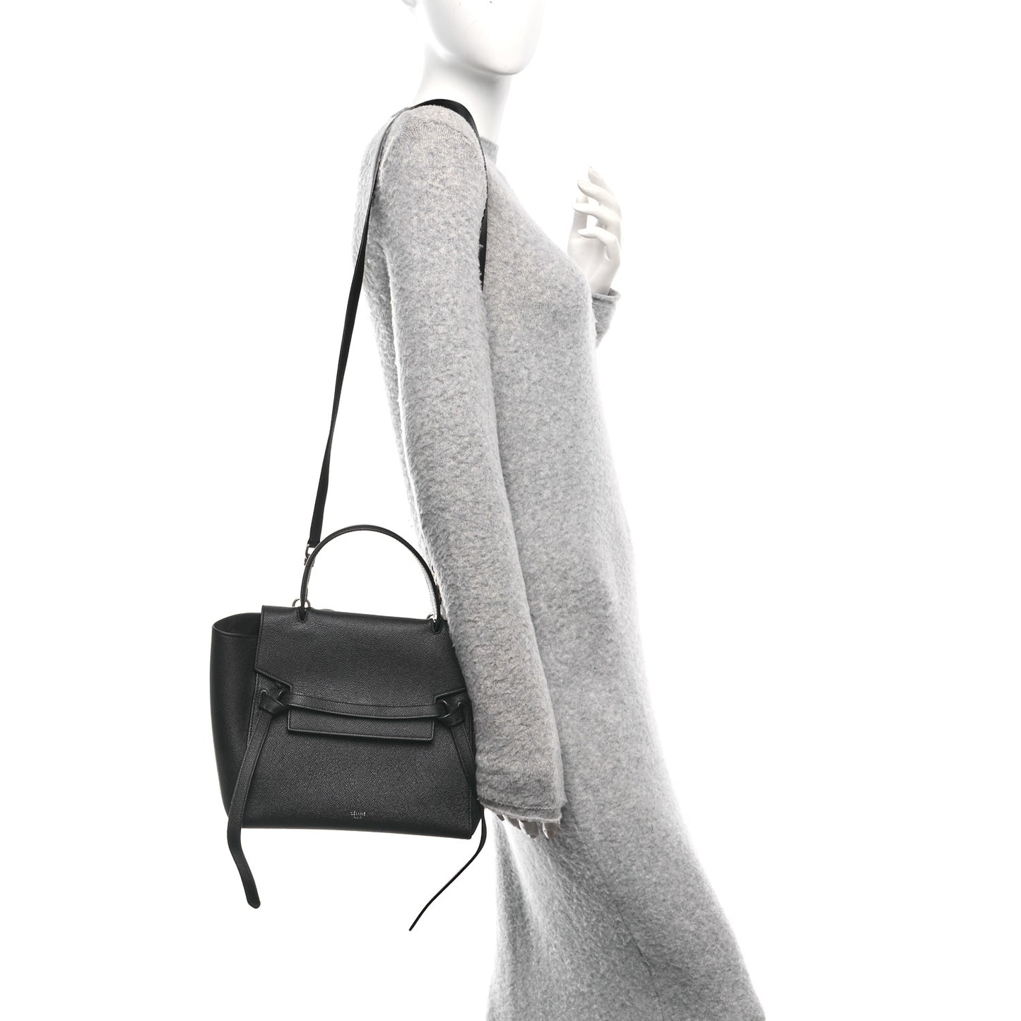 Grained Calfskin Micro Belt Bag Grey