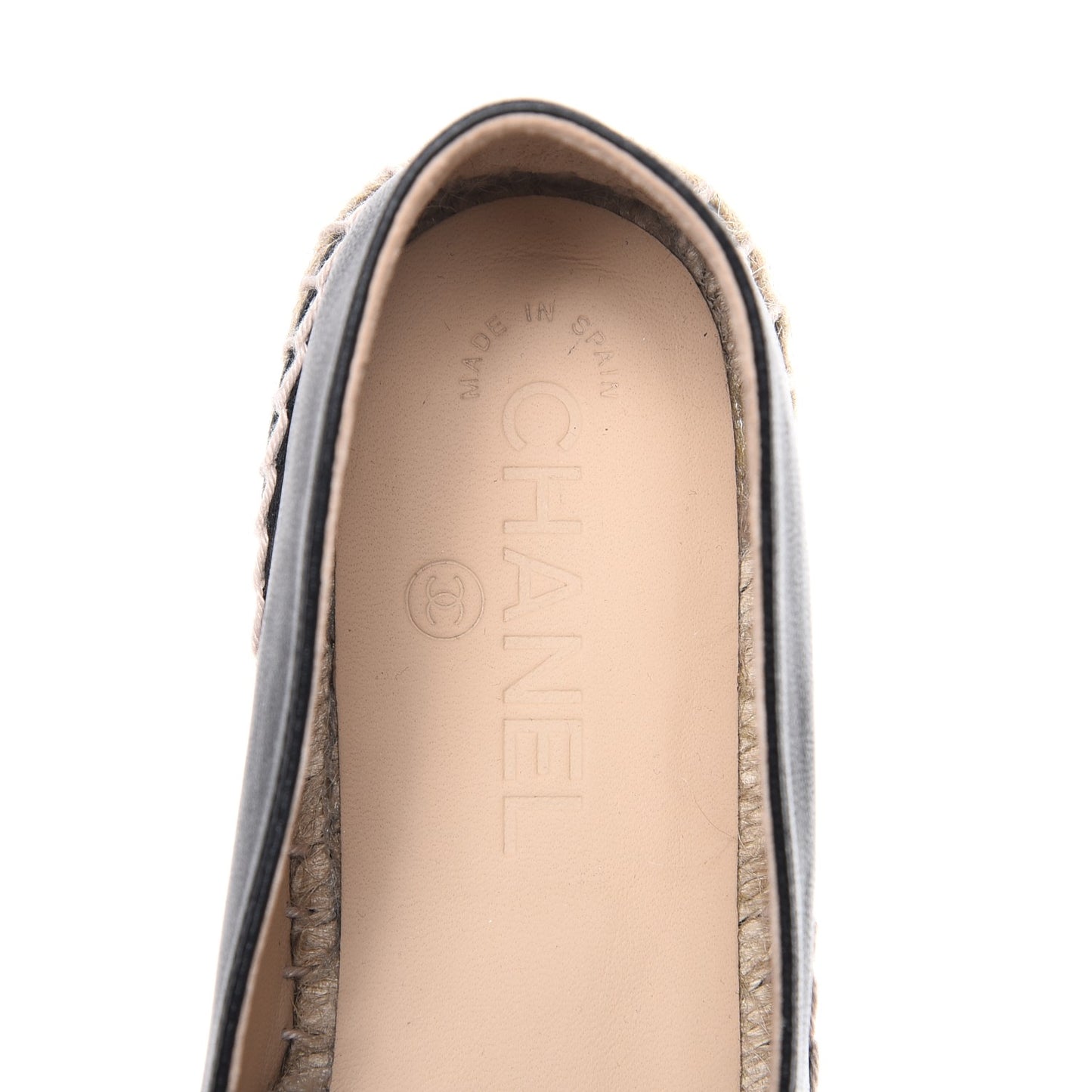 Lambskin Camellia CC Stud Espadrilles 39 Black