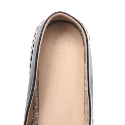 Chanel Lambskin Camellia CC Stud Espadrilles 39 Black 8 of 10