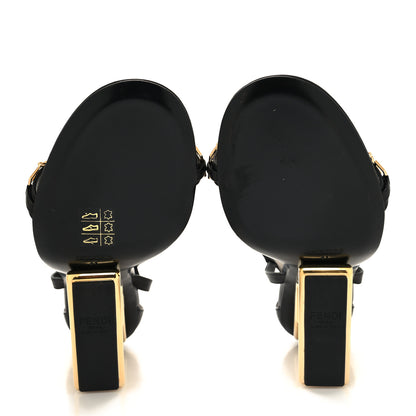 Fendi X VERSACE Calfskin Fendace Fendi First 95mm Slingback Sandals 41 Black Gold 5 of 7