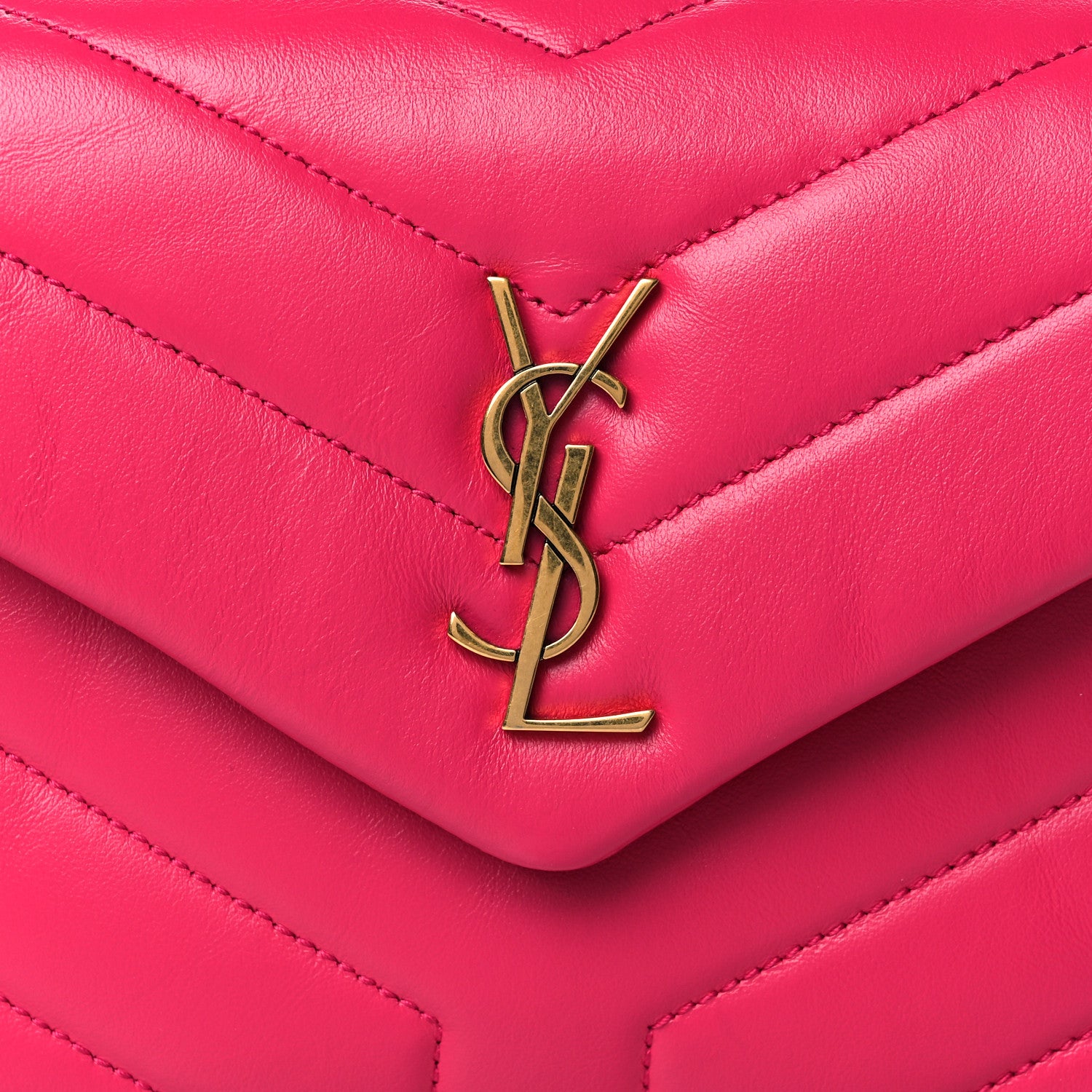 Saint Laurent Calfskin Y Quilted Monogram Toy Loulou Crossbody Bag Freesia 7 of 9
