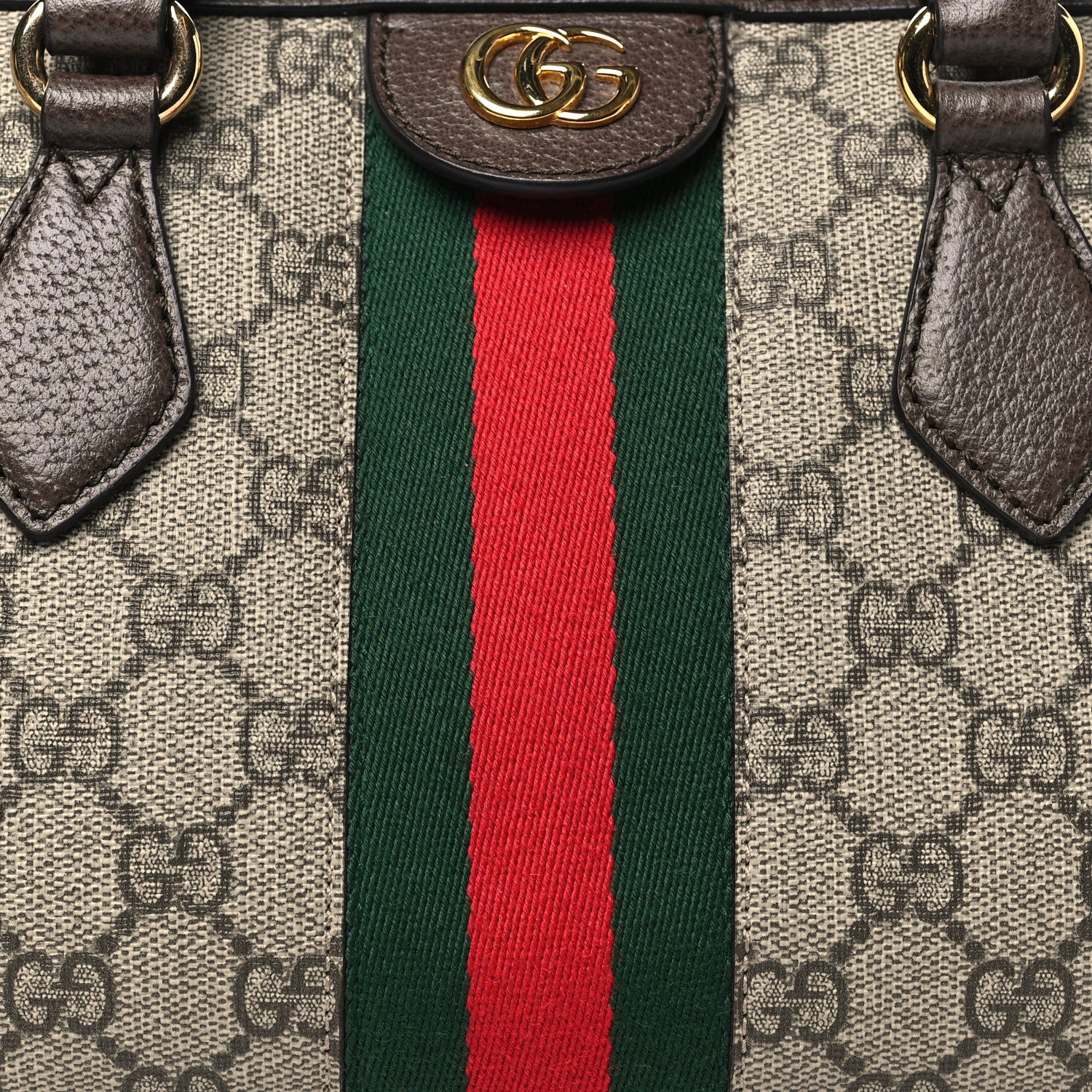 Gucci GG Supreme Monogram Web Medium Ophidia Boston Beige Ebony New Acero 8 of 10