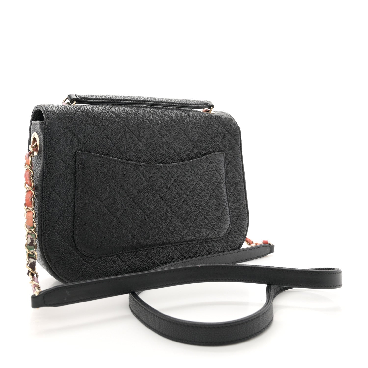 Chanel Grained Calfskin Quilted Medium Cuba Top Handle Flap Black 3 of 13