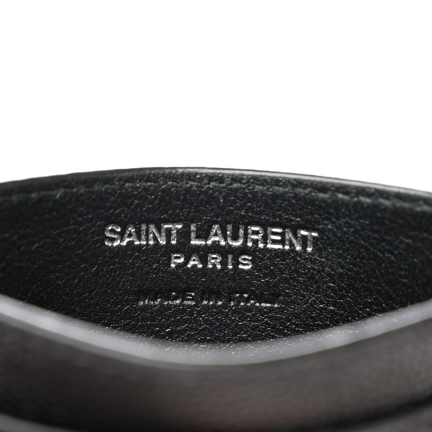 Saint Laurent Grain De Poudre Matelasse Chevron Monogram Credit Card Case Black 6 of 7