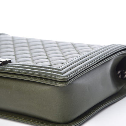 Chanel Calfskin Quilted Large Boy Flap Green 10 of 11