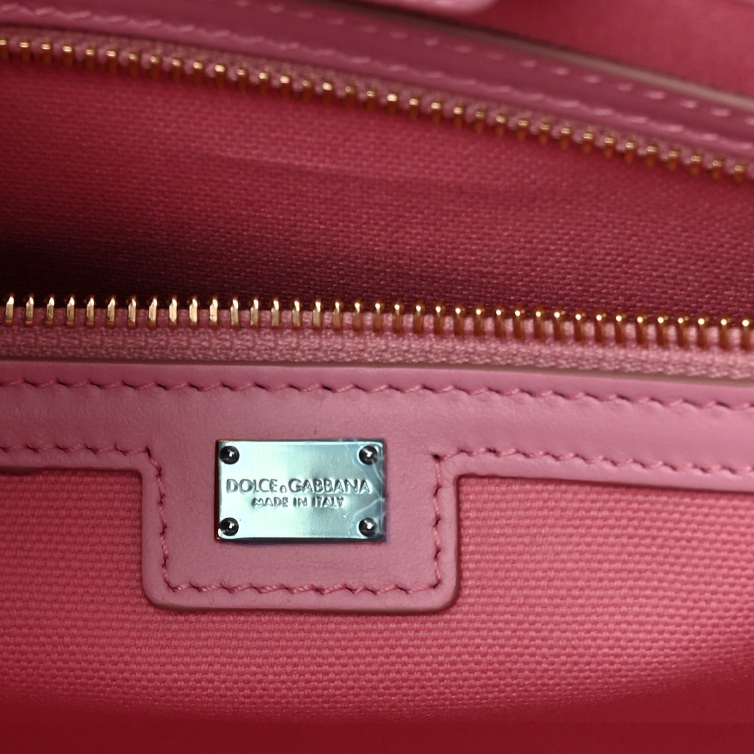 Dolce & Gabbana Canvas Embroidered Logo Shopper Tote Pink 6 of 9