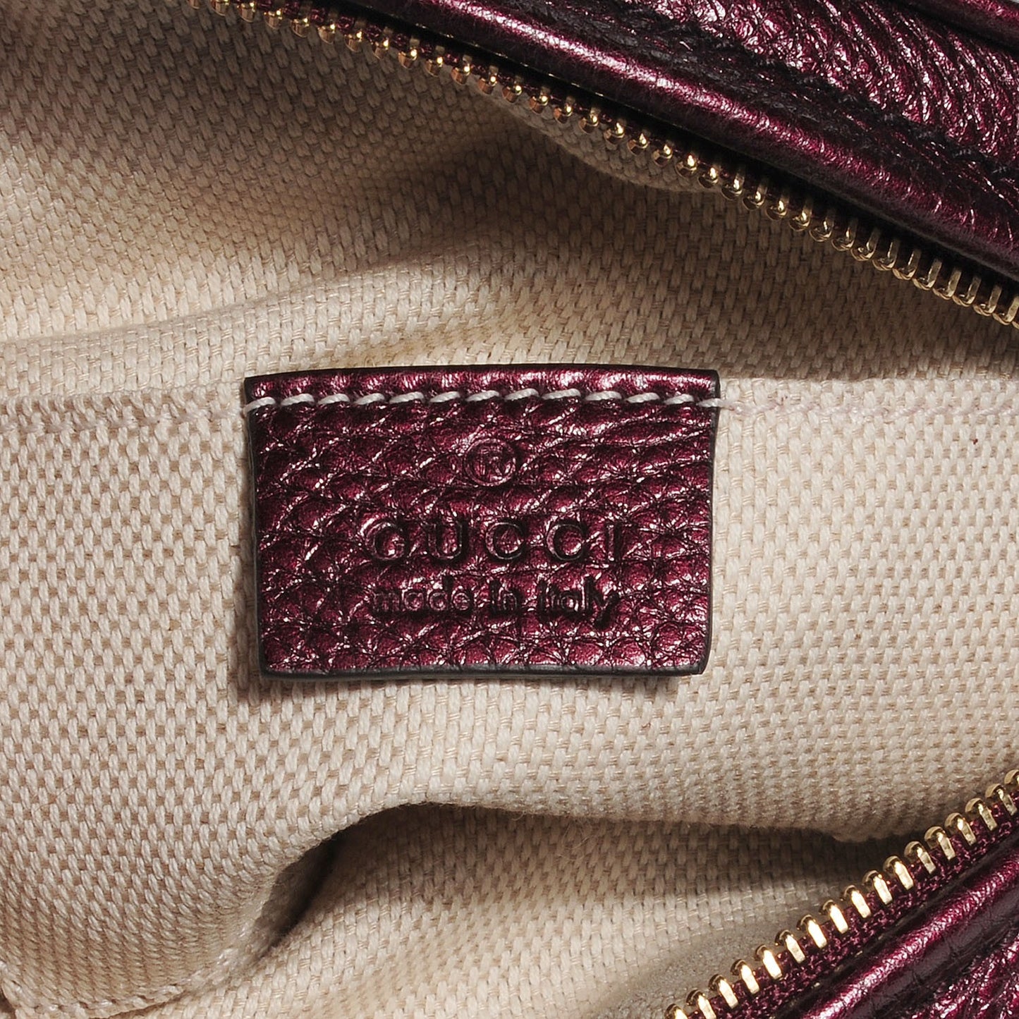 Metallic Cellarius Calfskin Mini Soho Chain Bag Classic Burgundy