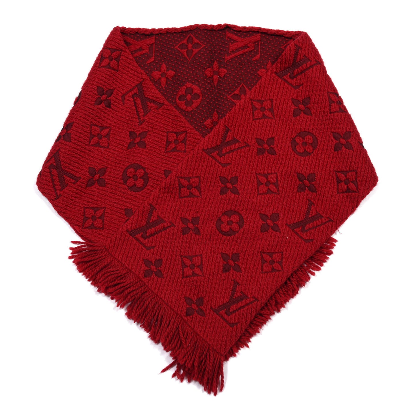 Wool Silk Logomania Scarf Rubis