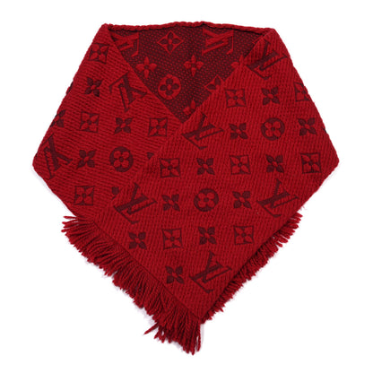 Louis Vuitton Wool Silk Logomania Scarf Rubis 1 of 3