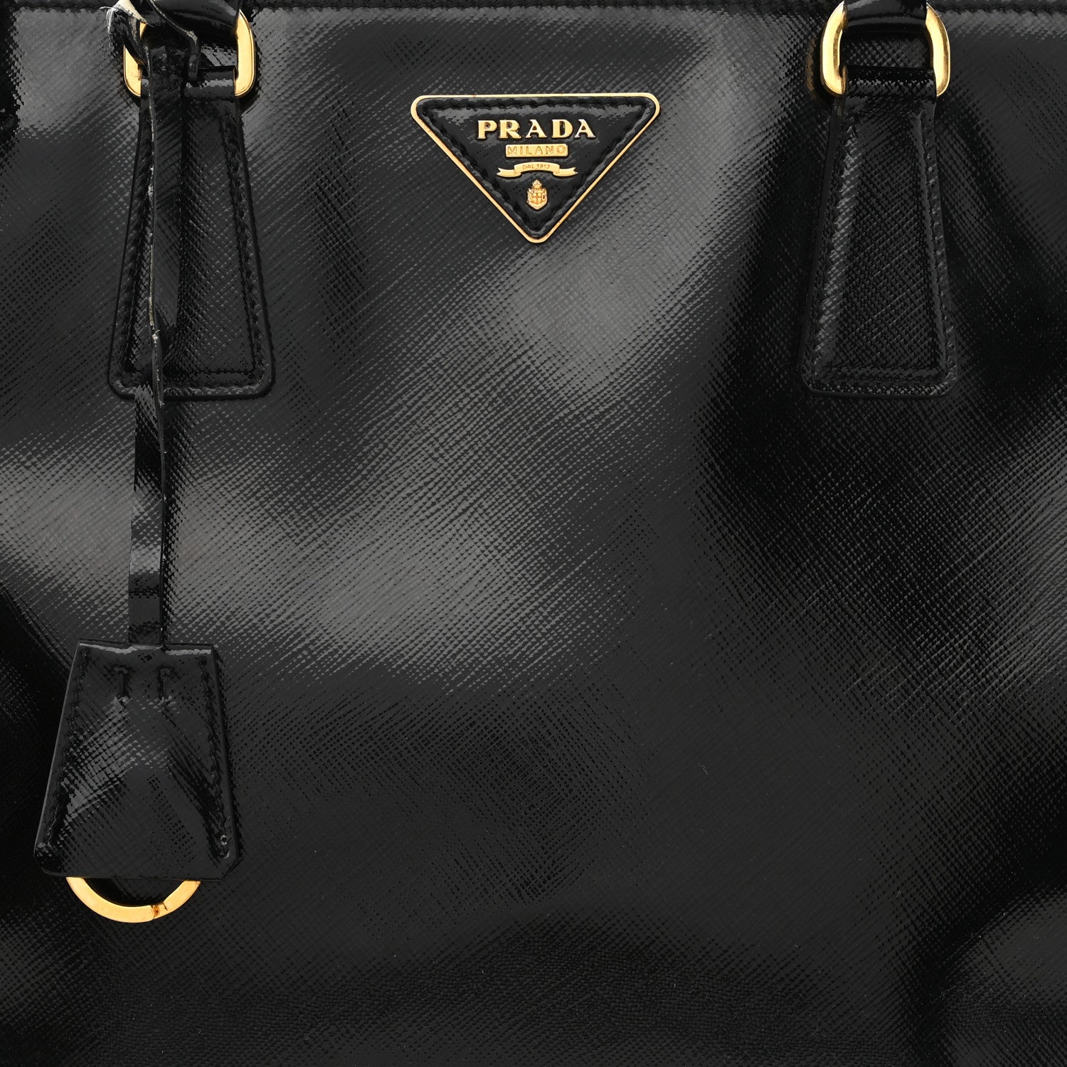 Prada Saffiano Vernice Medium Galleria Double Zip Tote Black 8 of 17